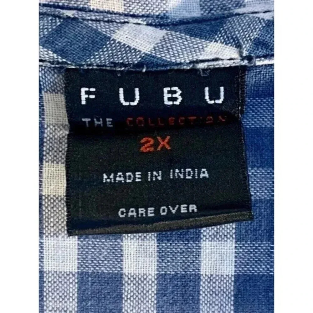 Vintage Fubu Jeans Company Short Sleeve Button down Shirt Size 2X - Picture 3 of 7